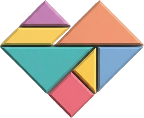 Coração tangram — logo Dr. Fábio Albanez